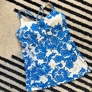 Lululemon Free to Be Tank - Blue and White Paisley Size 6